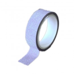 Fita Adesiva Washi Tape Glitter Azul Aço 4 metros