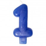 Vela Número 1 Azul 8cm