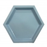 Bandeja de Plástico Hexagonal 21cm Azul Claro