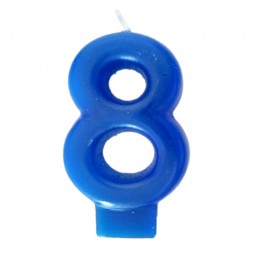 Vela Número 8 Azul 8cm