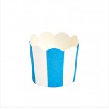 Forminhas para Mini Cupcake Azul Royal Vertical 20 uni