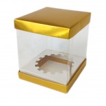 Caixa de PVC para Cupcake Dourada