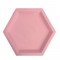 Bandeja de Plástico Hexagonal 21cm Rosa Claro
