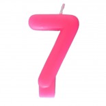 Vela Número 7 Rosa 8cm