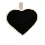 Mini Quadro Negro de Madeira Coração