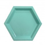 Bandeja de Plástico Hexagonal 21cm Azul Tiffany