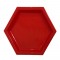 Bandeja de Plástico Hexagonal 21cm Vermelho