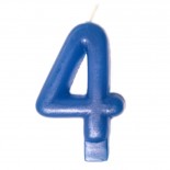 Vela Número 4 Azul 8cm