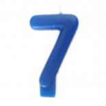 Vela Número 7 Azul 8cm