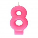 Vela Número 8 Rosa 8cm